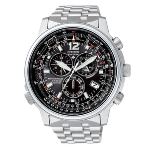Cronografo Uomo Acciaio Eco Drive Pilot Radiocontrollato Nero Citizen  