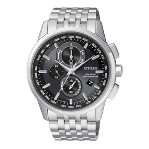 Cronografo Uomo Acciaio Eco Drive Radiocontrollato Nero Citizen   
