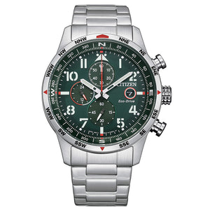 Cronografo Uomo Aviator Eco Drive Verde Citizen