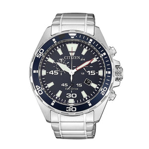 Cronografo Uomo Eco Drive Blu Crono Marine Citizen