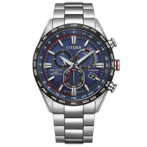 Cronografo Uomo Eco Drive Blu Radiocontrollato Crono Pilot Super Titanio Citizen