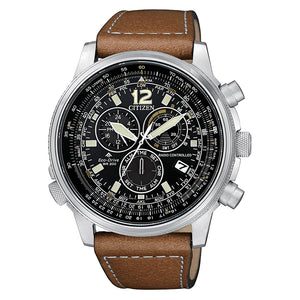 Cronografo Uomo Eco Drive Nero Radiocontrollato Crono Pilot Acciaio Citizen