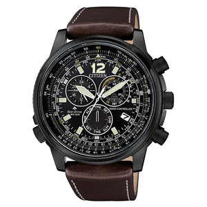 Cronografo Uomo Eco Drive Nero Radiocontrollato Crono Pilot Acciaio Citizen