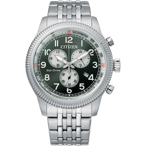 Cronografo Uomo Eco Drive Verde Aviator Of 2020 Citizen