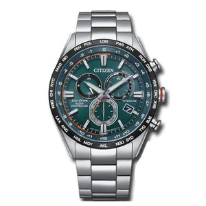 Cronografo Uomo Eco Drive Verde Radiocontrollato Crono Pilot Super Titanio Citizen
