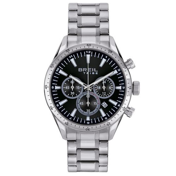 JF Orologio da Uomo Blu Acciaio Inox Argento pelle Marrone Impermeabile