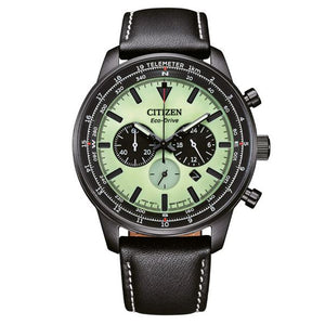 Cronografo Uomo Sea Land Full Lume Eco Drive Giallo Ip Nero Citizen