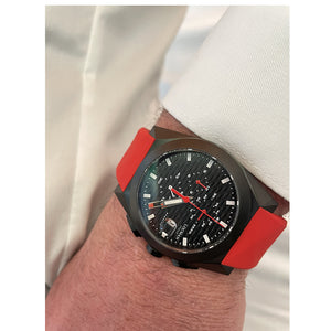 Cronografo Uomo Stealth Acciaio e Titanio PVD Rosso Locman