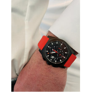 Cronografo Uomo Stealth Acciaio e Titanio PVD Rosso Locman