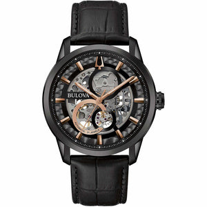 Cronografo Uomo Sutton Scheleton Nero Automatico Bulova