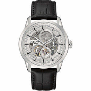 Cronografo Uomo Sutton Scheleton Silver Automatico Bulova