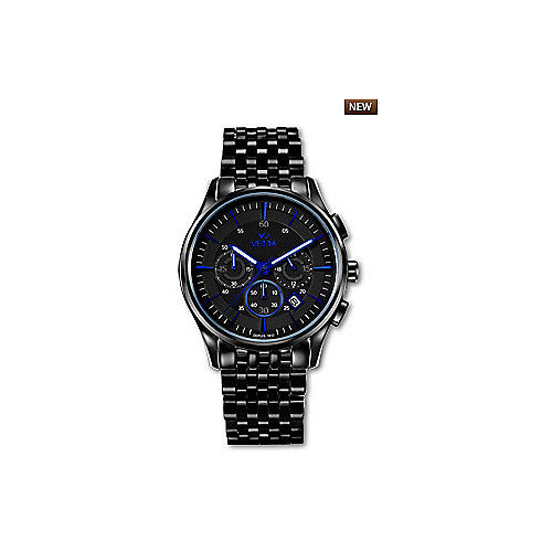 Cronografo Orologio Polso Uomo Nero Wilver Vetta Privilege VW0136