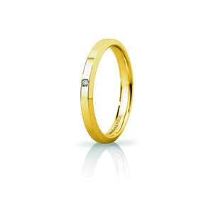 Fede Hydra Slim in Oro Giallo con Diamante - Unoaerre