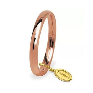Fede Nuziale Comoda in Oro Rosa 3 mm Unoaerre