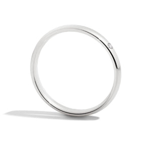Fede Nuziale in Oro Bianco Classic 2,7mm Con Diamante XE154/B - Recarlo