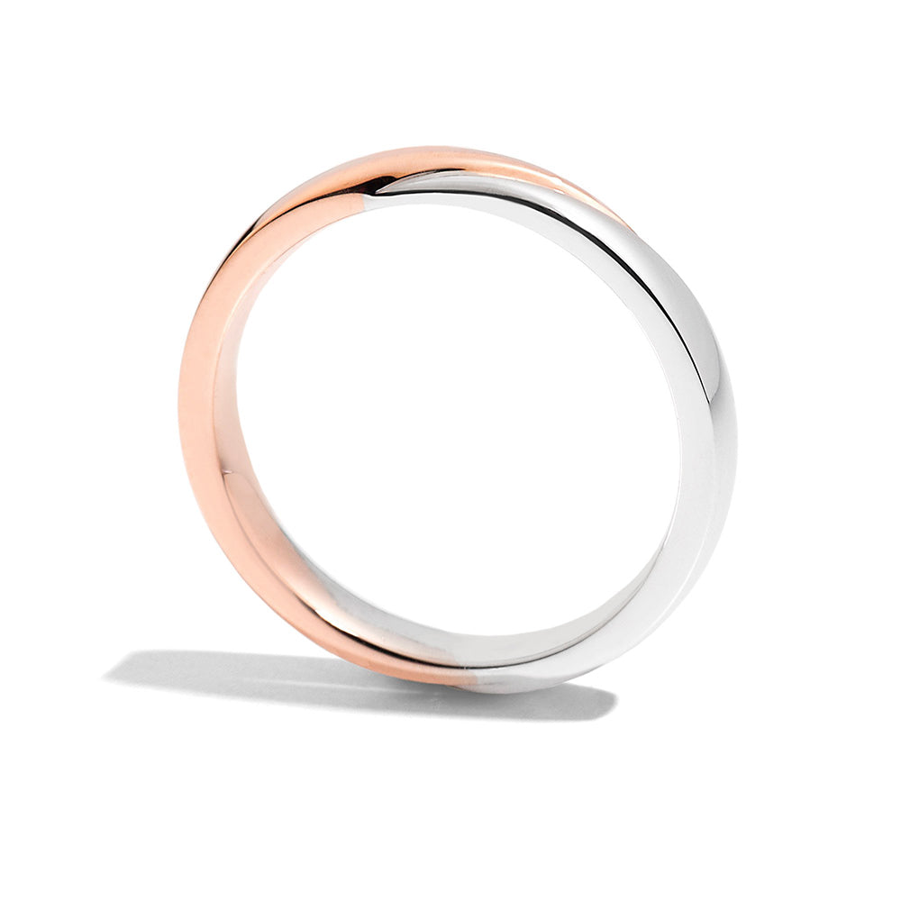 Fede Nuziale in Oro Bicolore Design 2 9mm XE101 BRX Recarlo Gioielleria Amadori