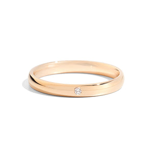 Fede Nuziale in Oro Giallo Classic 2,7mm con Diamante XE154/G - Recarlo