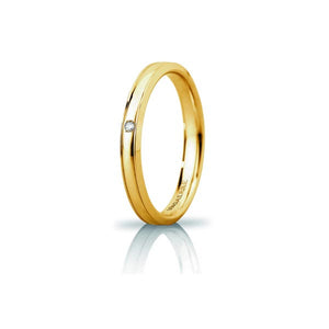 Fede Orion Slim in Oro Giallo con Diamante - Unoaerre
