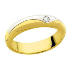 Fede in Oro Bianco e Giallo con Diamante - AA2022 OB02 Davite & Delucchi 