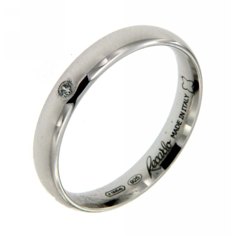 Fede Nuziale in Oro Bianco Classic 3,4mm con Diamante  XE155/B - Recarlo