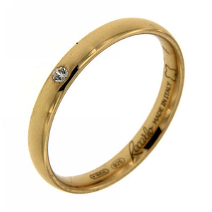 Fede Nuziale in Oro Giallo Classic 2,7mm con Diamante XE154/G - Recarlo