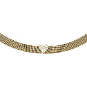 Girocollo Donna Acciaio Gold Cuore con Cristalli Liu Jo Luxury