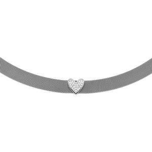Girocollo Donna Acciaio Silver Cuore con Cristalli Liu Jo Luxury