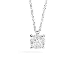 Girocollo Oro Bianco e Diamanti Nodo D' Amore Recarlo