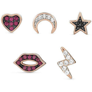 Kit di 5 Orecchini Donna Argento Rose SweetRock con Pietre Nomination