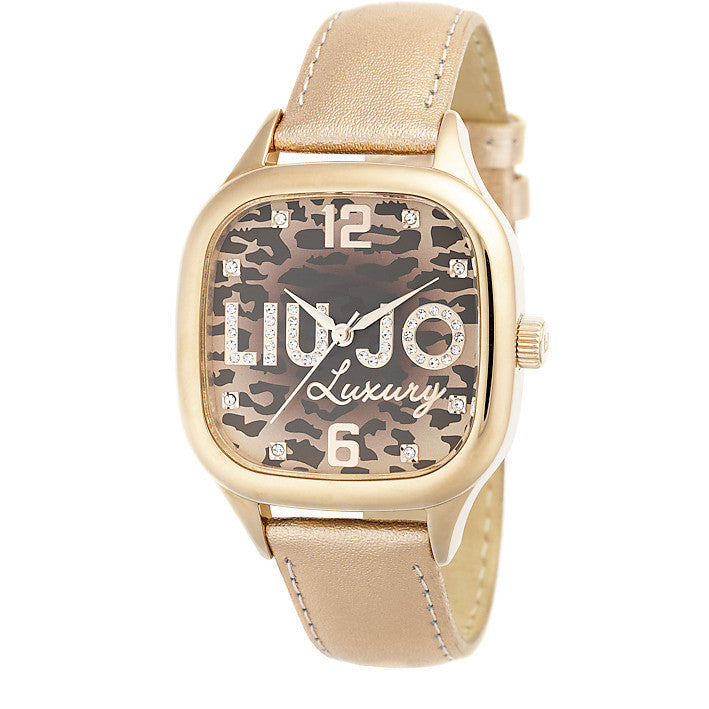 Liu Jo Luxury Safari Gold Rosa Orologio Donna Leopardato Cristalli TLJ 674