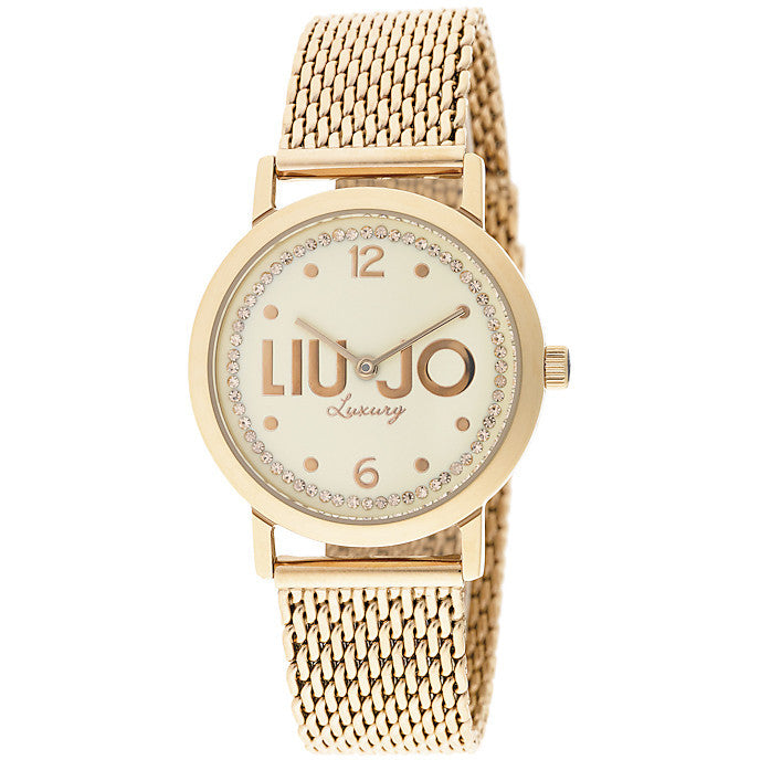 Liu Jo Luxury Slim Steel Gold Rose Orologio Donna Acciaio Maglia Solo Tempo TLJ 837