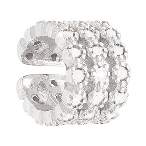 Mono Orecchino in Argento con Pietre Bianche Golden Ear Rebecca Gioielli