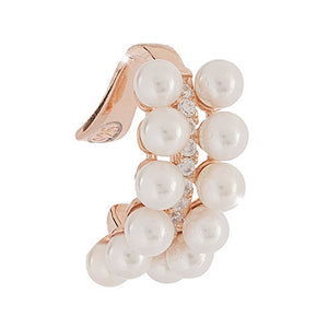 Mono Orecchino in Argento Rose con Perle e Pietre Bianche Golden Ear Rebecca Gioielli