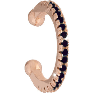 Mono Orecchino in Argento Rose con Pietre Nere Golden Ear Rebecca Gioielli