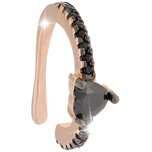 Mono Orecchino in Argento Rose con Pietre Nere Golden Ear Rebecca Gioielli