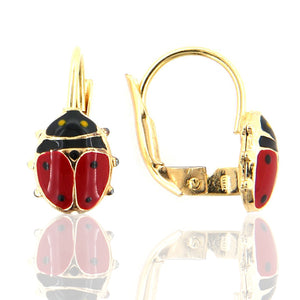Orecchini Bambina Coccinella in Oro Giallo