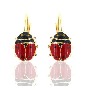 Orecchini Bambina Coccinella in Oro Giallo