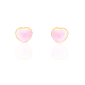 Orecchini Bambina Cuore con Smalto