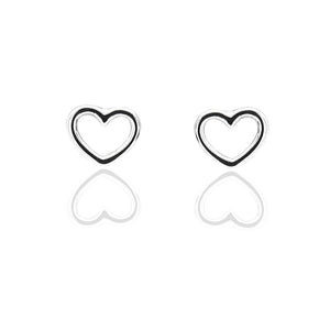 Orecchini Bambina Cuore in Oro Bianco