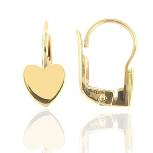 Orecchini Bambina Cuore in Oro Giallo