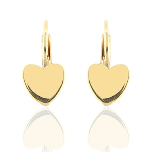 Orecchini Bambina Cuore in Oro Giallo