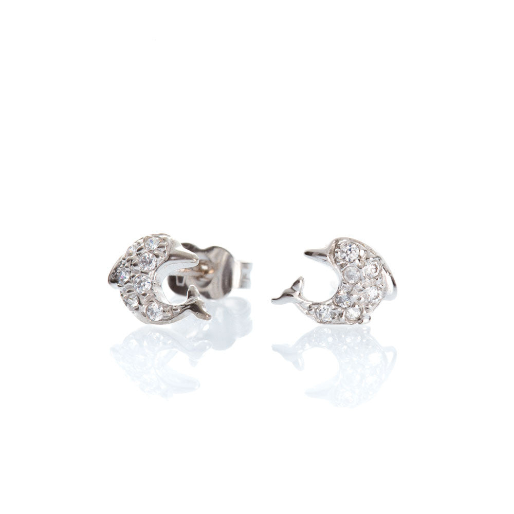 Orecchini A Fiore Crystalline Azuria: Placcati Oro 18ct Con Zirconi, Per Donna E Bambina, Confezione Regalo