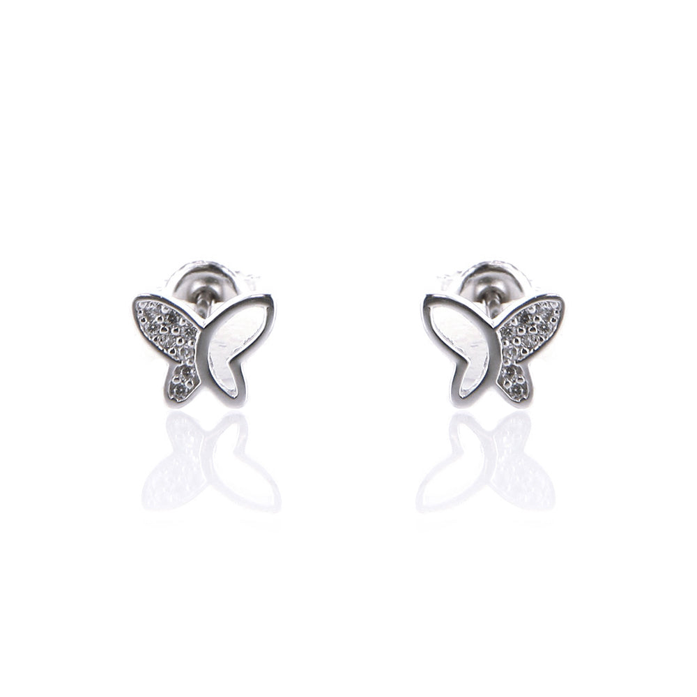 Orecchini A Perno Oro Massiccio 9 Carati 375 Con Cuore Opale - Foto 4