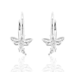 Vadmans Orecchini Donna A Forma Di Libellula – Argento Sterling 925 – Design A Goccia Con Cuore – Ipoallergenici E Nichel Free – Regalo In Scatola