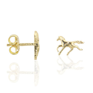 Orecchini Bambina in Oro Giallo Cavallo