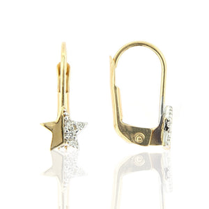 Orecchini Bambina in Oro Giallo Stella con Zirconi