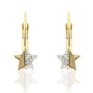 Orecchini Bambina in Oro Giallo Stella con Zirconi