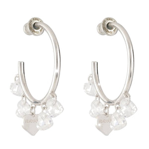 Orecchini Donna Argento Lucciole Cristallo Bianco Cuore Rebecca Gioielli