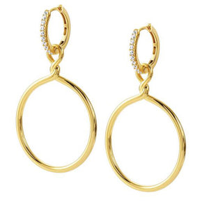 Orecchini Donna Argento Oro Giallo e Cubic Zirconia Endless Cerchio Nomination