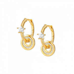 Orecchini Donna Argento Oro Giallo e Cubic Zirconia Stella Sentimental Nomination